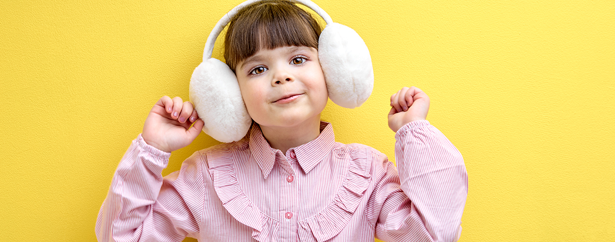 girl with fluffy headphones