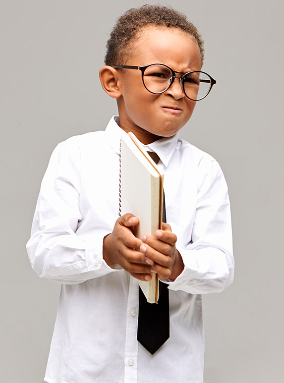 Child with book in hand