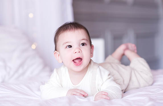 1 year old boy laughing