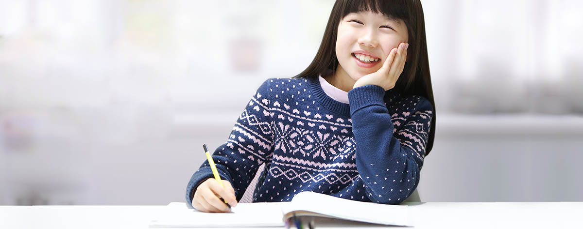 school girl smiling
