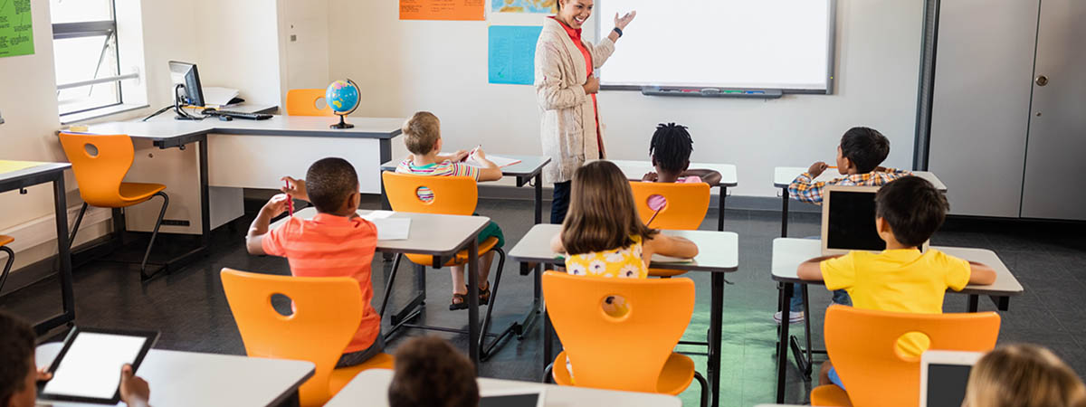 classroom with children and teacher