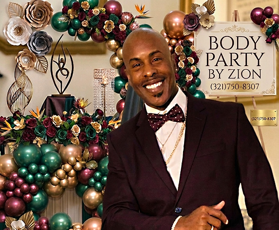 Zion with party background